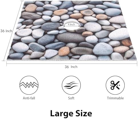 Square Shower Mat, Yonala 36 x 36 Inch Stylish Non Slip Shower Mats - Image 2