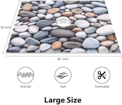 Square Shower Mat, Yonala 36 x 36 Inch Stylish Non Slip Shower Mats - Image 2