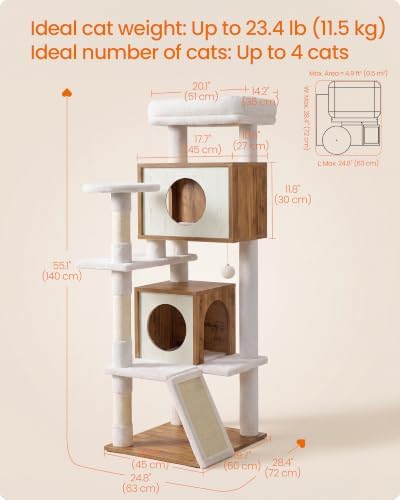 Feandrea Cat Tree, 5-Tier Cat Tower - Image 6