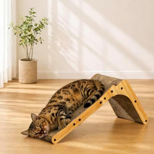 Cat Scratcher, 26.8 Inch L Shape Cat Scratch Pad Wall Mounted - Image 3