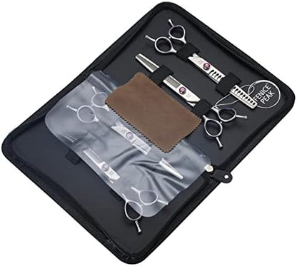 7'' Dog Grooming Scissors Set 4PCS Straight Curved Thinning Chunker Shears - Image 7