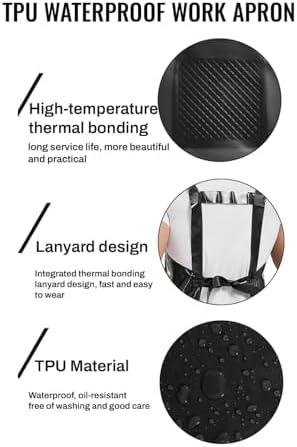 Molaxhome TPU Waterproof Apron Lightweight Oil-resistant Chef Apron - Image 6