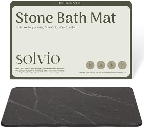 Quick Dry Shower Stone Bath Mat, Super Absorbent & Non-Slip 24 x 16 Inch - Image 3