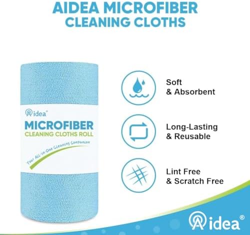 AIDEA Microfiber Cleaning Cloth 330 Sheets 6 Roll - Image 3