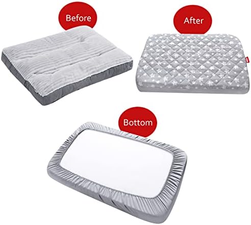 Waterproof Dog Bed Covers Replacement Lovely Grey Star Print, 32x44 Inches - Image 4
