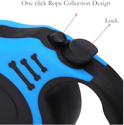 Retractable Dog Leashe, 16 Feet Blue Automatic Dog Walking Rope - Image 4