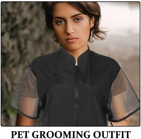 Xl PET Grooming Apron, Breathable Mesh Full Coverage Hair Clipping Smock - Image 3