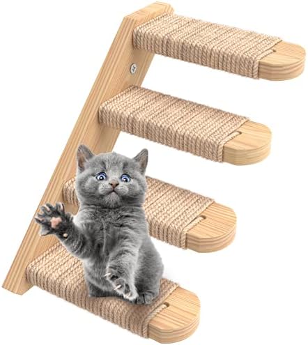 Cat Steps - Solid Rubber Wood Cat Wall Stairs- Left Right by Skywin