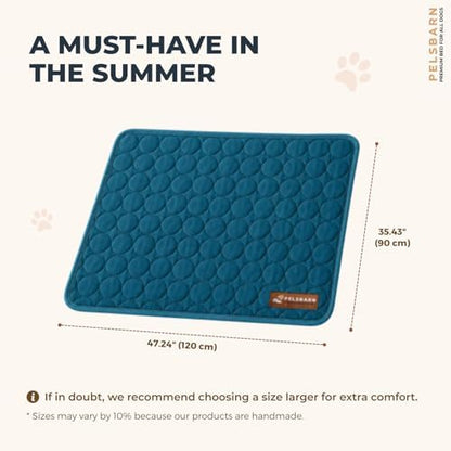Pelsbarn Dog Cooling Mat, Ice Silk Self-Cooling Pad, Deep Blue - Image 3