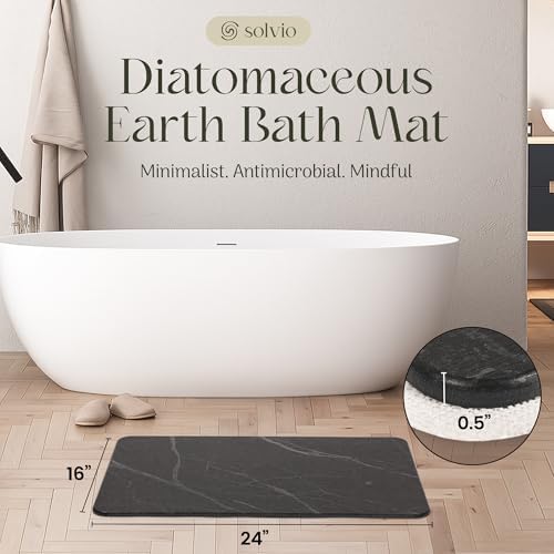 Quick Dry Shower Stone Bath Mat, Super Absorbent & Non-Slip 24 x 16 Inch - Image 2