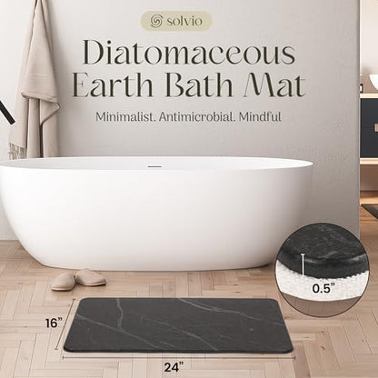 Quick Dry Shower Stone Bath Mat, Super Absorbent & Non-Slip 24 x 16 Inch - Image 2