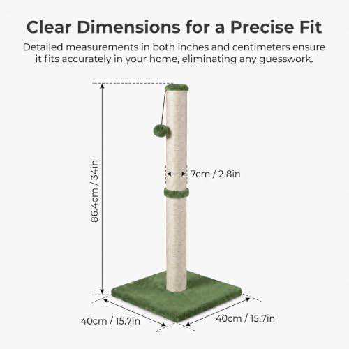 Dimaka Tall Cat Scratching Post, Claw Scratcher - Image 2