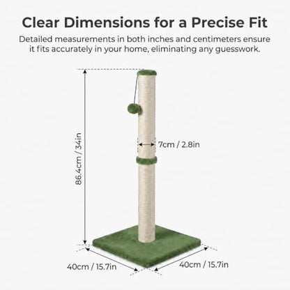 Dimaka Tall Cat Scratching Post, Claw Scratcher - Image 2