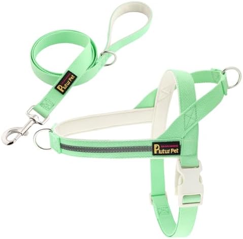 Plutus Pet Cotton Dog Harness and Leash Set, Reflective and Soft Padded by PLUTUSPET