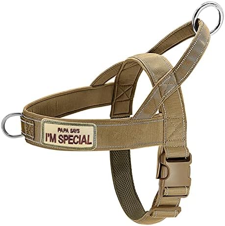 No Pull Dog Harness Brown for Small Medium Large Sized Dogs, Reflective Escape by QIFBYFB