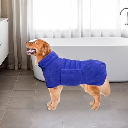 Geyecete Pineapple Grid Fast Drying Super Absorbent Dog Cat Bath Robe Towel - Image 7