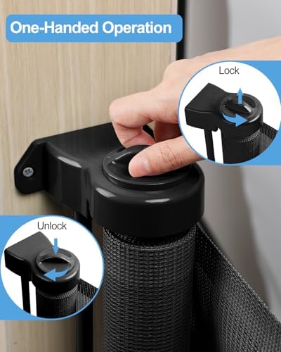Retractable Baby Gate for Stairs – 33” Height, Expands up to 118” Width – - Image 5