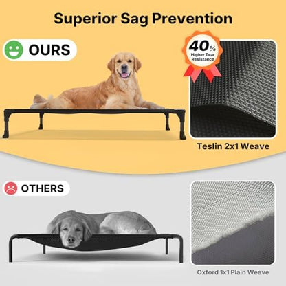 Veehoo Cooling Elevated Dog Bed, Portable Raised Pet Cot - Image 3
