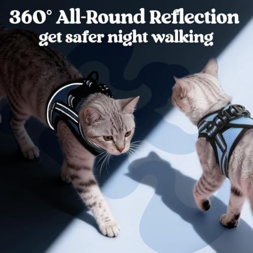 rabbitgoo Cat Harness and Leash Set, Step-in Soft Vest, Light Blue - Image 5