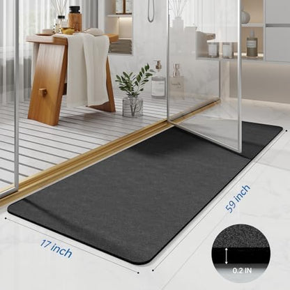 Long Bath Rugs 59x17-Diatomaceous Earth Bath Mats - Image 2