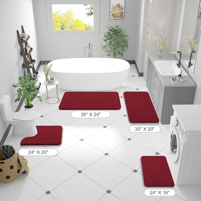 OLANLY Bathroom Rugs 36x24, Extra Soft Absorbent Chenille Bath Rugs - Image 2