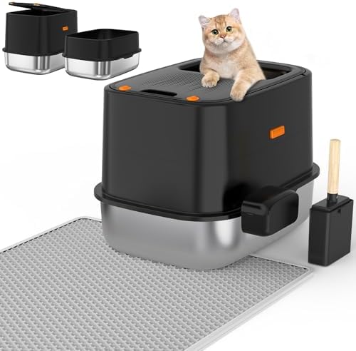 XL Stainless Steel Cat Litter Box by CatLitterBox