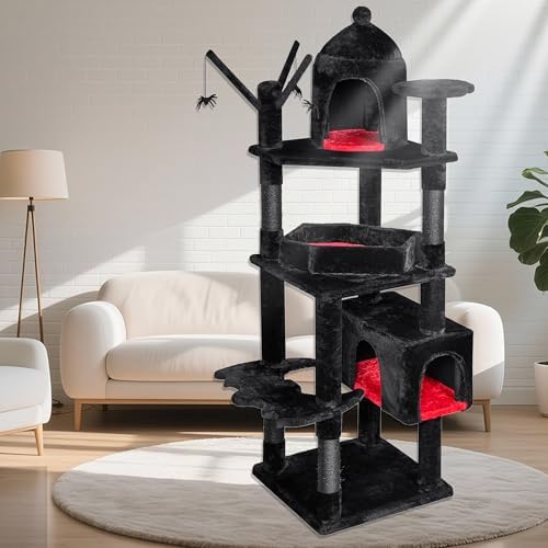 BEWISHOME Heavy Duty Cat Tree Tower, 63 in Gothic Cat Trees - Image 2