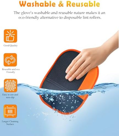 Pet Hair Removal Glove for Furniture & Clothes, Reusable Electrostatic Pet Hair - Image 4