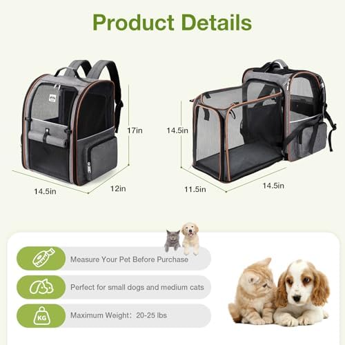 Extra Large Cat Backpack Carrier Expandable Pet Carrier Backpack - Image 2