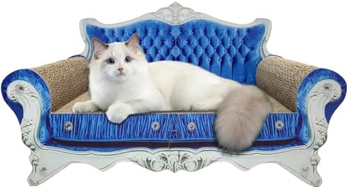 Luxury Cardboard Cat Scratcher Sofa Bed, Couch Shaped Cat Scratching Board by INRLKIT