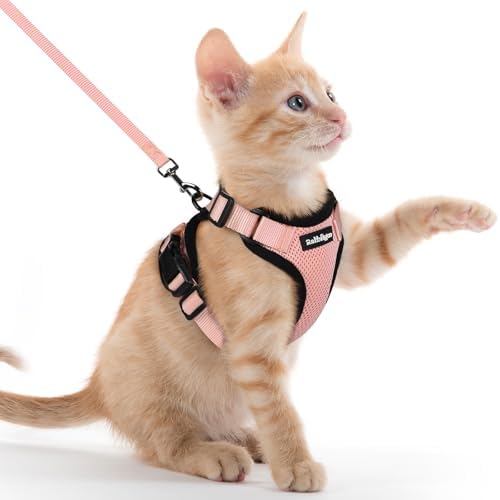 rabbitgoo Cat Harness and Leash Set, Escape Proof Vest, Light Salmon Pink by rabbitgoo
