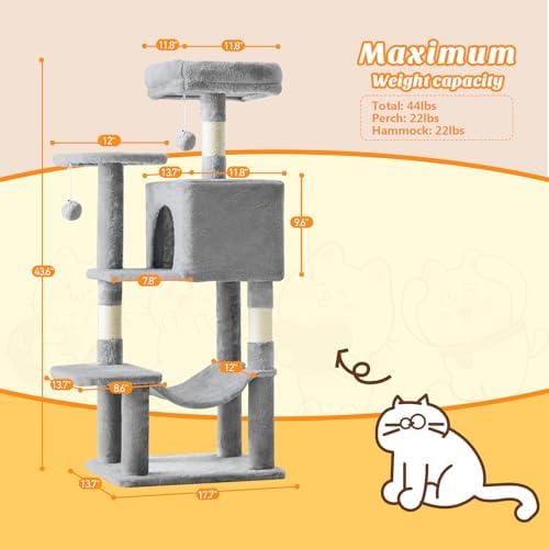 DUMOS 44 Inch Cat Tree Tower - Image 2
