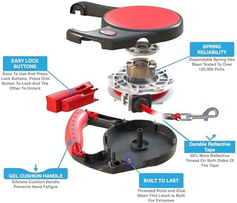 WIGZI Gel Handle Reflective Tape Retractable Leash - Image 3
