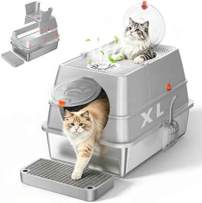 XL Stainless Steel Litter Box by Unknown