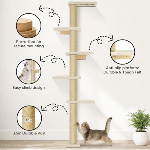 Wall Mounted Cat Tree, Space Saving Cat Wall Furniture - Image 3