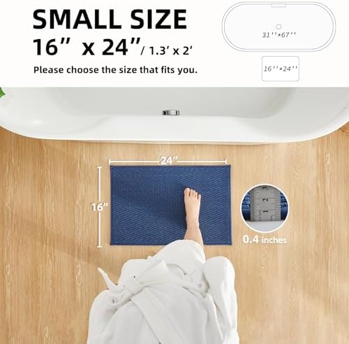 TYUU Bathroom Rugs Non Slip Washable, Super Absorbent Thin Bath Mat Small Quick - Image 2