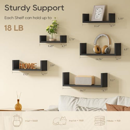SRIWATANA Black Floating Shelves - Image 6