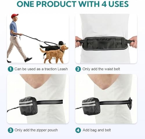 Hands Free Dog Leash 2 Dogs, Waist Leash - Image 3