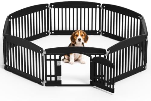 NEWBULIG 8 Panels 24 Inch Dog Playpen, Plastic Pet Play Pen Fence by NEWBULIG