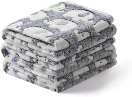1 Pack 3 Blankets Super Soft Fluffy Premium Cute Elephant Pattern Pet Blanket by luciphia