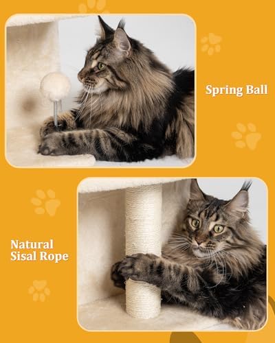 Aechonow Small Cat Tree Tower for Large Cat, Cat Bed House - Image 5