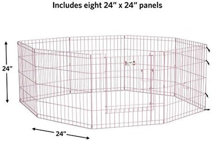 MidWest 24-Inch Pink Exercise Pen, Single Door, 16 Sq Ft Play Area - Image 5