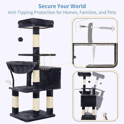 Heybly Cat Tree with Toy, 43.3 inch Cat Tower - Image 6