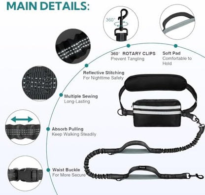 Hands Free Dog Leash for Two Dogs Walking, - Image 2