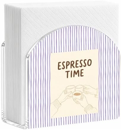 Espresso Time Coffee Print Acrylic Napkin Holder by ENGVZ