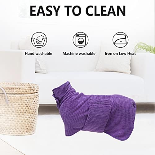 Geyecete Pineapple Grid Fast Drying Super Absorbent Dog Cat Bath Robe Towel - Image 3