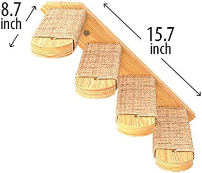 Cat Wall Steps - Solid Rubber Wood Cat Stairs - Right Left - Image 3
