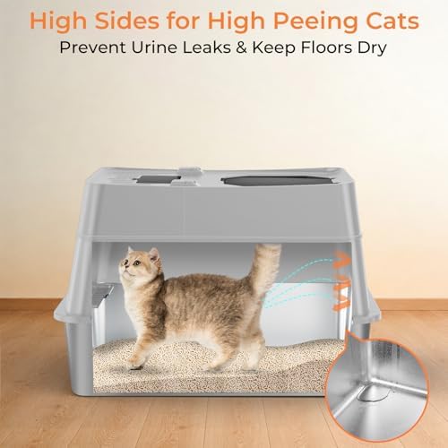 URPOWER XL Stainless Steel Cat Litter Box - Image 3