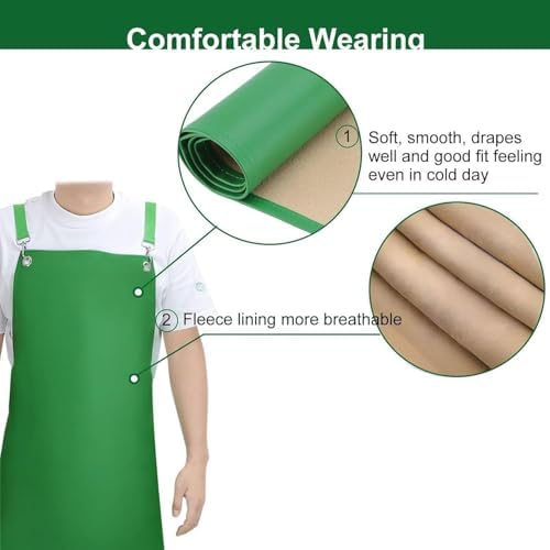 SHEOMERN Waterproof Rubber Apron, Lab Work, Dog Grooming Green - Image 6