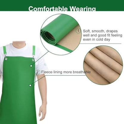 SHEOMERN Waterproof Rubber Apron, Lab Work, Dog Grooming Green - Image 6